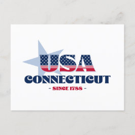 Connecticut in rood, wit en blauw Briefkaart