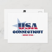 Connecticut in rood, wit en blauw Briefkaart (Voorkant / Achterkant)