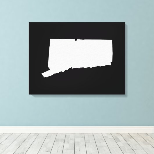 Connecticut in wit en zwart canvas afdruk (Insitu (Houten vloer))