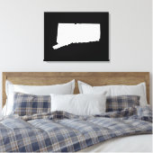Connecticut in wit en zwart canvas afdruk (Insitu (Slaapkamer))