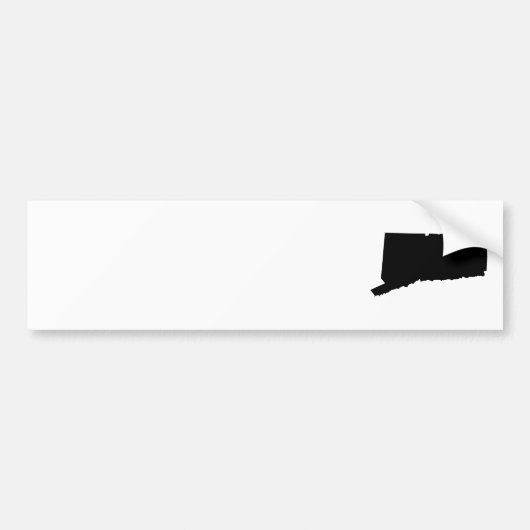 Connecticut in zwart en wit bumpersticker (Voorkant)