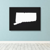 Connecticut in zwart en wit canvas afdruk (Insitu (Houten vloer))