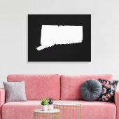 Connecticut in zwart en wit canvas afdruk (Insitu (Woonkamer))
