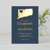 Connecticut kaart bestemming bruiloft (Staand Voorkant)