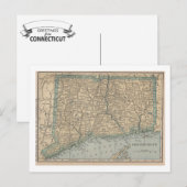 Connecticut-kaart Briefkaart (Voorkant / Achterkant)