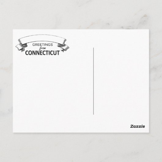 Connecticut-kaart Briefkaart (Achterkant)
