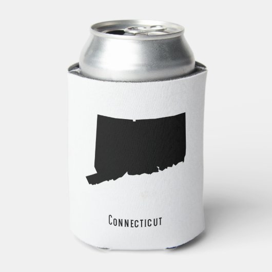 Connecticut-kaart - Eenvoudig zwart-wit Blikjeskoeler (Blikje Voorkant)