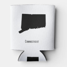 Connecticut-kaart - Eenvoudig zwart-wit