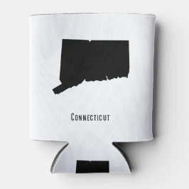 Connecticut-kaart - Eenvoudig zwart-wit Blikjeskoeler