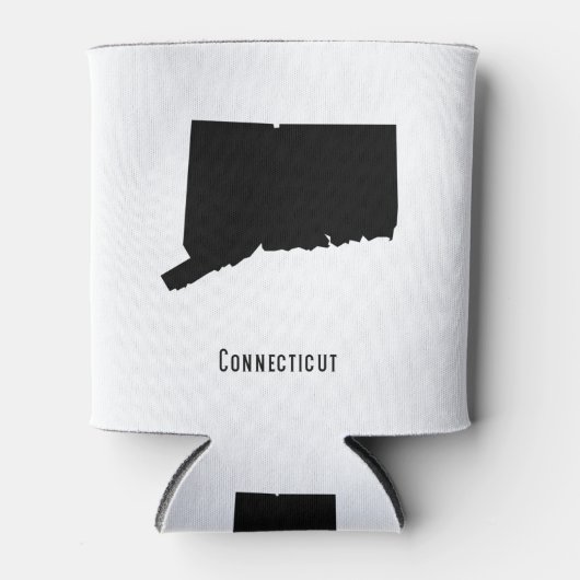 Connecticut-kaart - Eenvoudig zwart-wit Blikjeskoeler (Voorkant)