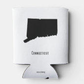 Connecticut-kaart - Eenvoudig zwart-wit Blikjeskoeler (Achterkant)