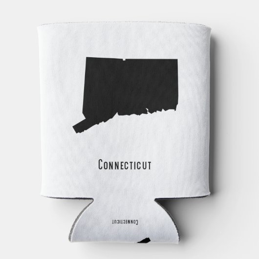 Connecticut-kaart - Eenvoudig zwart-wit Blikjeskoeler (Achterkant)