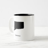 Connecticut-kaart - Eenvoudig zwart-wit Tweekleurige Koffiemok (Voorkant links)