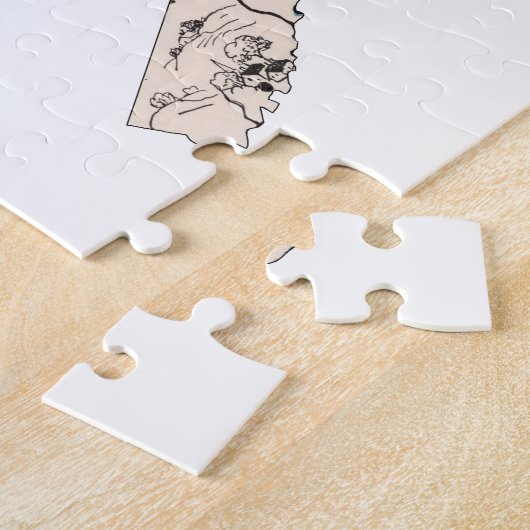 Connecticut  kaart met Afbeelding Legpuzzel (Zijkant)