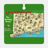 Connecticut Kaart Metalen Ornament (Voorkant)