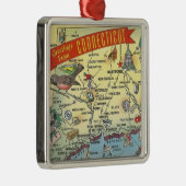 Connecticut-kaart Metalen Ornament (Rechts)