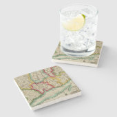 Connecticut-kaart Stenen Onderzetter (Zijkant)