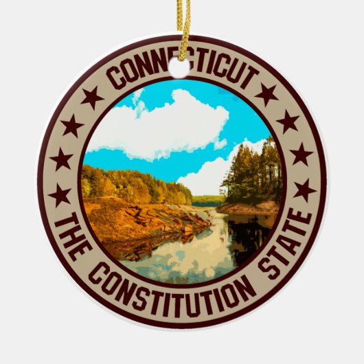 Connecticut Keramisch Ornament (Voorkant)