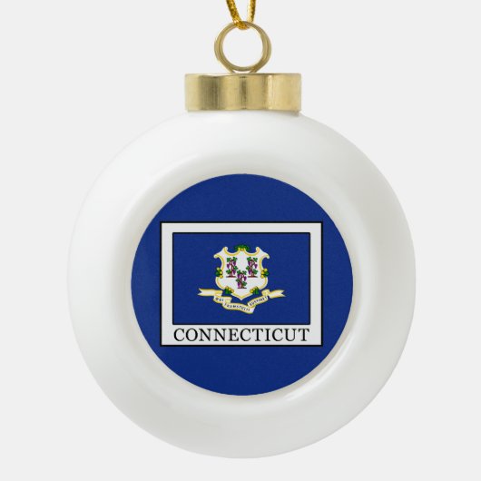 Connecticut Keramische Bal Ornament (Voorkant)