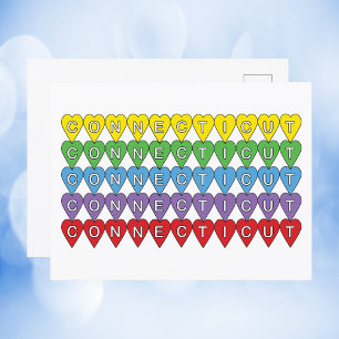 Connecticut kleurrijke harten briefkaart