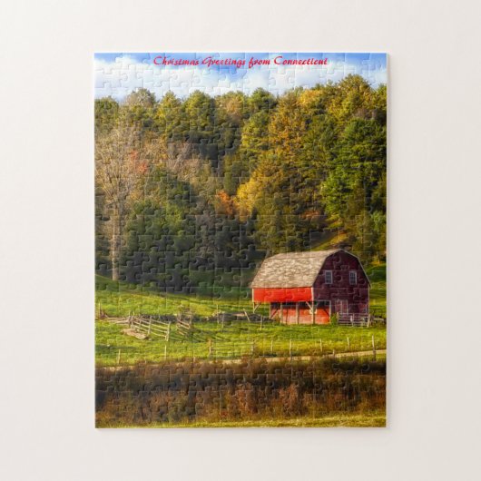 Connecticut Landscape. kerstcadeautjes Legpuzzel (Verticaal)