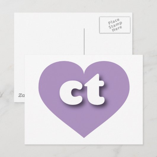 Connecticut lavender hart - Ik hou van sm Briefkaart (Voorkant / Achterkant)