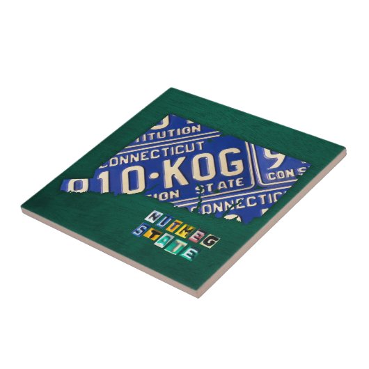 Connecticut License Bord Kaart keramische tegel Tegeltje (Zijkant)