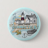 Connecticut Lighthouse pin-knop Ronde Button 5,7 Cm (Voorkant)
