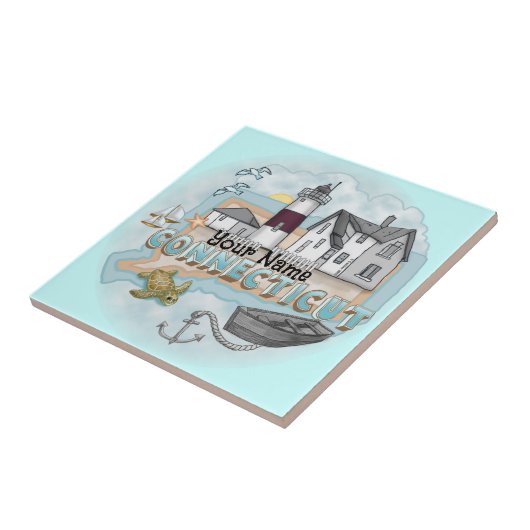 Connecticut Lighthouse tegel Tegeltje (Zijkant)