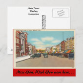 Connecticut, Main Street, Danbury Briefkaart (Voorkant / Achterkant)