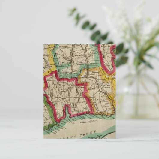 Connecticut Map Briefkaart (Staand voorkant)