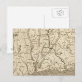 Connecticut Map door Arrowsmith Briefkaart (Voorkant / Achterkant)