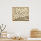 Connecticut Map door Arrowsmith Poster (Keuken)