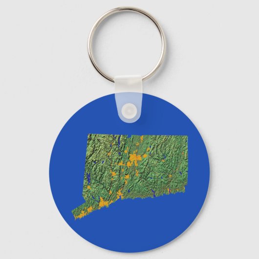 Connecticut Map Sleutelhanger (Voorkant)