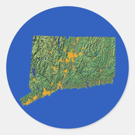 Connecticut Map Sticker (Voorkant)