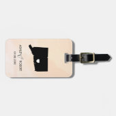 Connecticut Map Wedding Bagagelabel, Couple's Name Bagagelabel (Voorkant horizontaal)