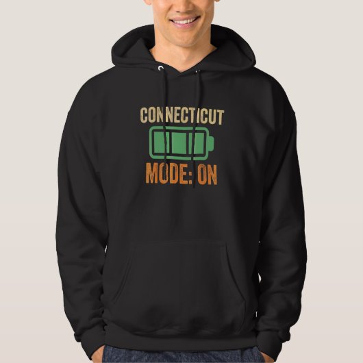 Connecticut-modus op batterijontwerp hoodie (Voorkant)