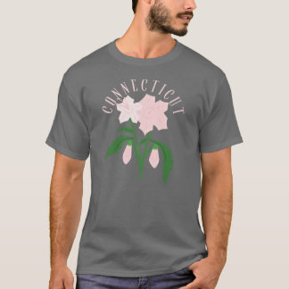 Connecticut MountainLaurel Roze Staatsbloemen Over T-shirt
