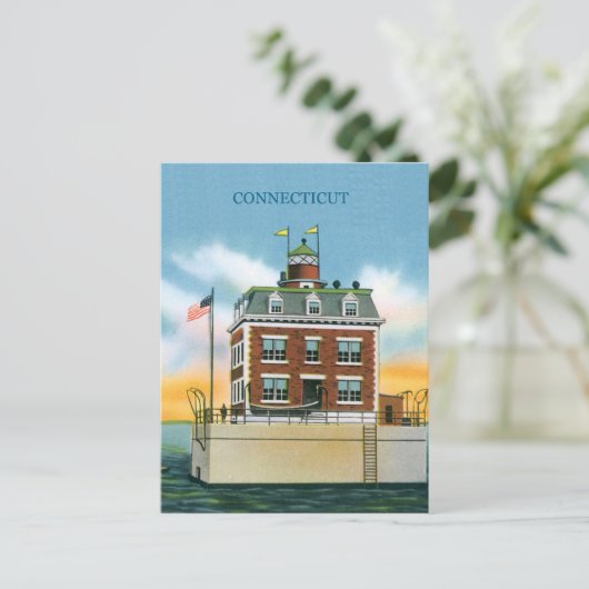 Connecticut New London Ledge Light Briefkaart (Staand voorkant)