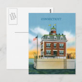 Connecticut New London Ledge Light Briefkaart (Voorkant / Achterkant)