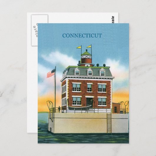 Connecticut New London Ledge Light Briefkaart (Voorkant / Achterkant)