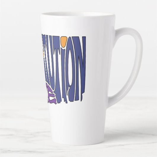 Connecticut Nickname Word Art Latte Mok (Rechts)