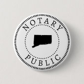 Connecticut notaris openbaar ronde button 5,7 cm (Voorkant)