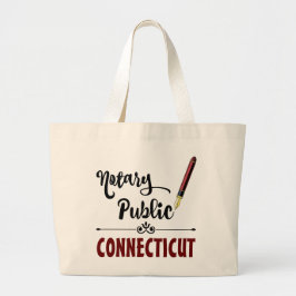 Connecticut Notarische openbare pen Grote Tote Bag