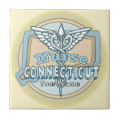 Connecticut Nurse Caduceus Tile Tegeltje (Voorkant)