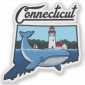 Connecticut Oceaan Sticker (Voorkant)