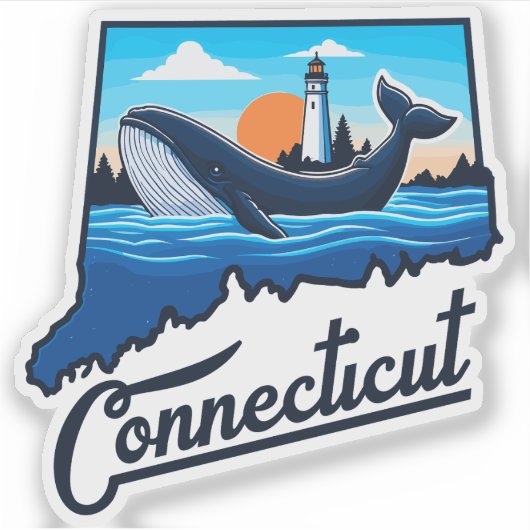 Connecticut Ocean Sticker (Voorkant)