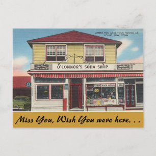 Connecticut, O'Connor's Soda Shop, Sound Uitzicht Briefkaart