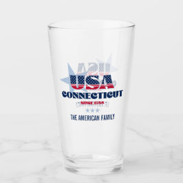 Connecticut patriottische trots gepersonaliseerd glas