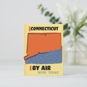 Connecticut Per luchtvaartposter Briefkaart